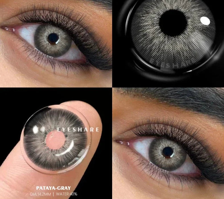 2pcs New Colored Contact Lenses Fashion Yearly Green Eyes Lenses Natural Blue Eye Lenses Gray Pupils Lens
