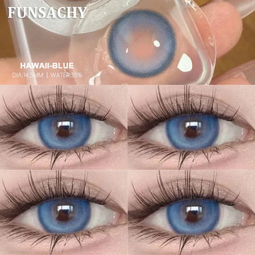Contact Lenses Blue Contact Lenses with Diopters Colored Contact Lens for Eyes Makeup Yearly Use