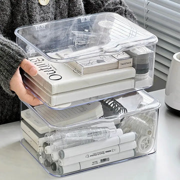 Transparent Desk organizer Desktop Storage Box Cosmetics Organizer Document Organizer Snack Storage Office Stationery Appliances