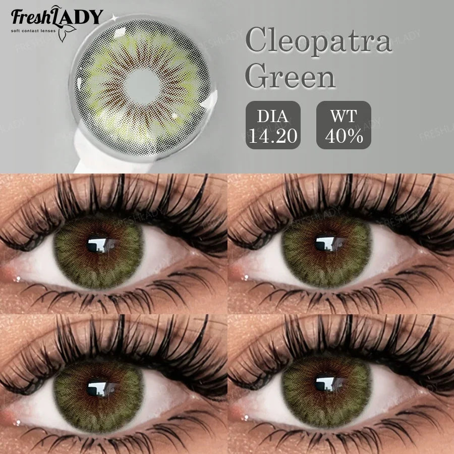 1 Pair Colored Contact Lenses Natural Brown Pupils Eyes Contact lenses Green Soft Contacts 14.20mm
