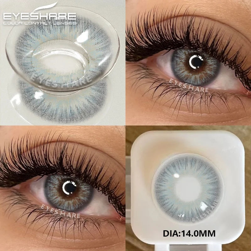2Pcs Color Contact Lenses for Eyes Natural Gray Eye Lenses Brown Contact Lens Fashion Blue Lenses Green Contacs Yearly