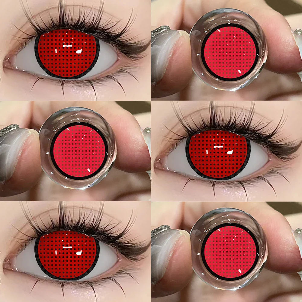 1 Pair Cosplay Pink Lenses for Eyes Anime Lenses for Halloween Nezuko Colorcon y2k Eye Contacts Cosmetic Red Lens Cosplay