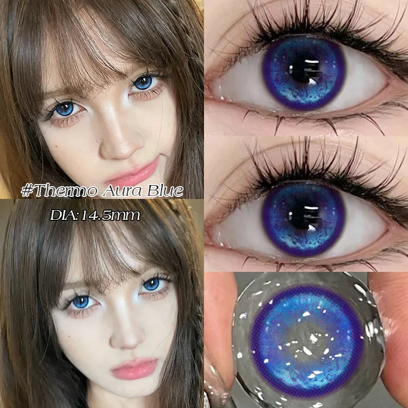 2PCS Korean Brown Green Contact Lenses for Eyes Natural Beauty Pupils 1 Year Fashionable Makeup Fast Shipping