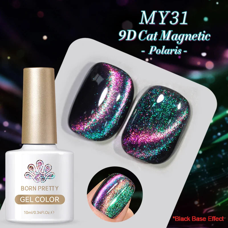 Pink Light Flow Cat Magnetic Gel Nail Polish 10ml Holographics Shining Line Magnetic Long Lasting DIY Salon Varinsh