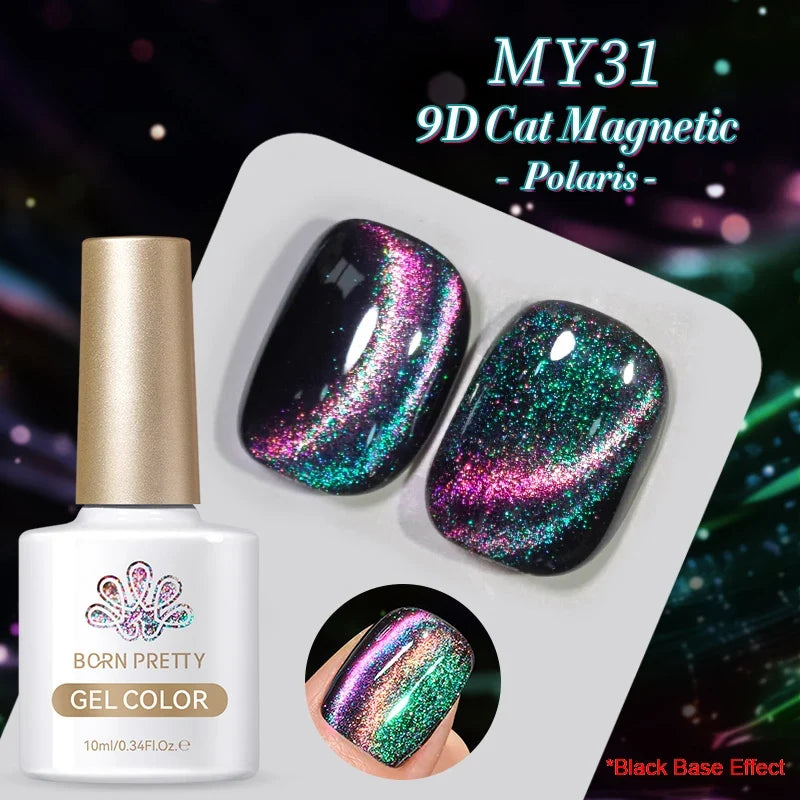 Pink Light Flow Cat Magnetic Gel Nail Polish 10ml Holographics Shining Line Magnetic Long Lasting DIY Salon Varinsh