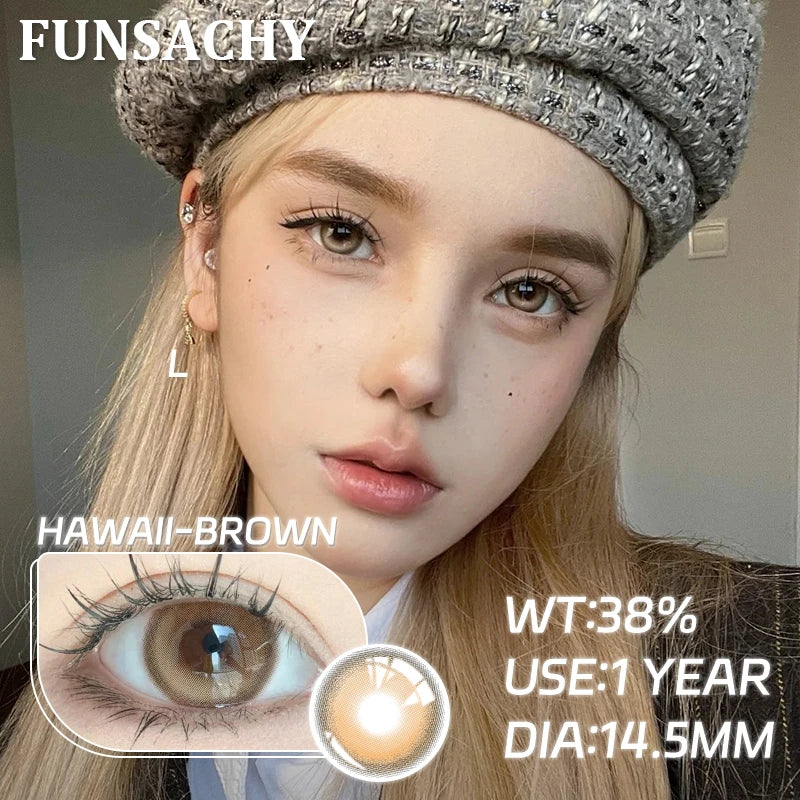 Contact Lenses Blue Contact Lenses with Diopters Colored Contact Lens for Eyes Makeup Yearly Use