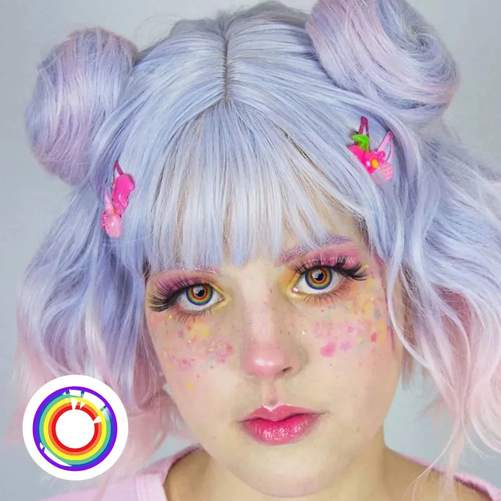 Eyes Color Contacts Colored Contact Lenses Lens Prescription Myopia Cosplay Anime 2Pcs 12 Months 1 Year Yearly Use