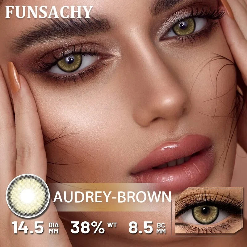 2pcs Brown Contact Lenses for Eyes Beautiful Pupils Yearly Cosmetic Blue Gray Colored Lens Brown Natural Lens Fast Ship
