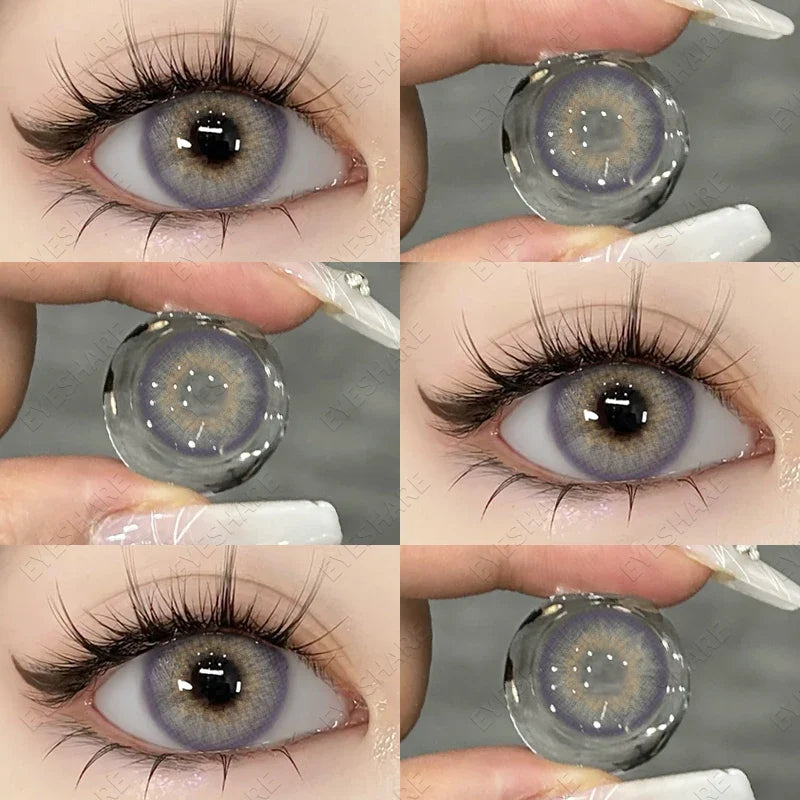 Natural Color Contact Lenses for Eyes 1pair Blue Eyes Lenses Brown Lenses Gray Eye Lenses Yearly Green Color Lenses Eye