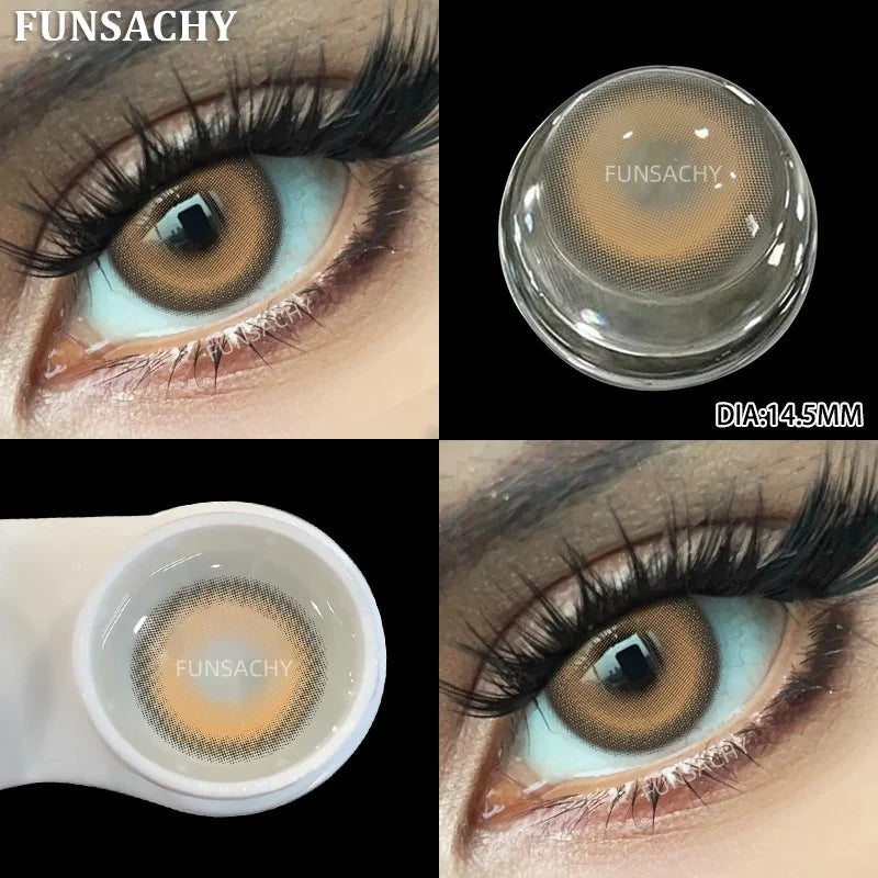 1 Pair Fashion Color Contact Lenses for Eyes Korean Brown Natural Soft Lenses Beautiful Cosmetic Gray Pupils Blue Lens