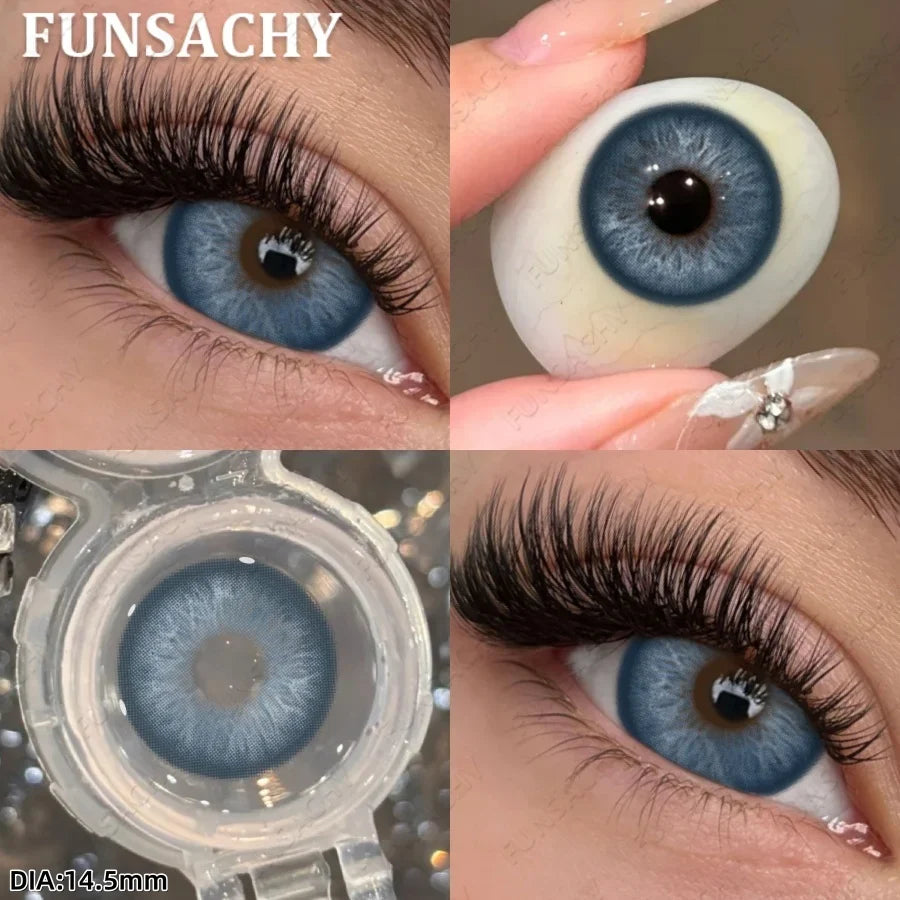 1 Pair Elesis Series Contact Lenses for Eyes Brown/Gray Colored Lenses Blue Natural Eye Contacts Annual Fast Shipping