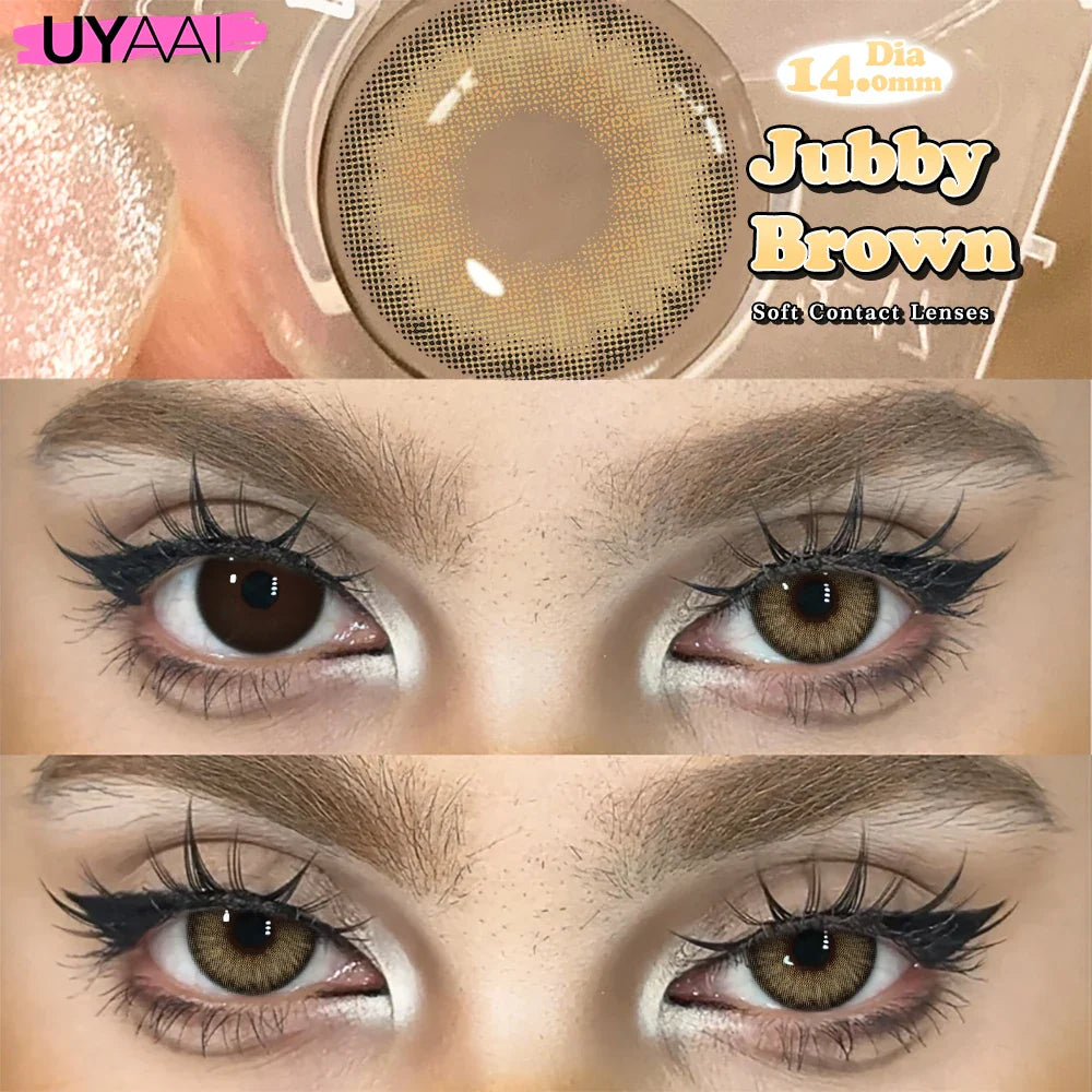 Natural Halo Shimmer Contact Lenses - Gray Brown Green Blue, Brighten Eye Look for Dating, Gathering & Daily Makeup