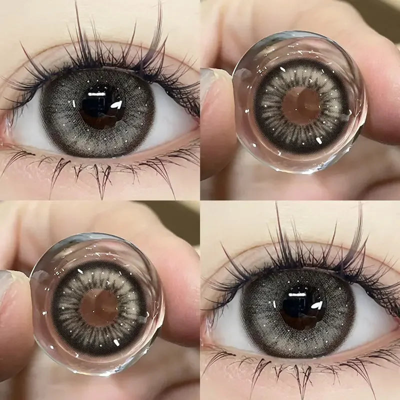 Brown Contact Lenses with Prescription 2pcs Colorful Korean Fashion Lenses Yearly Makeup Contact Lens Beauty Pupils