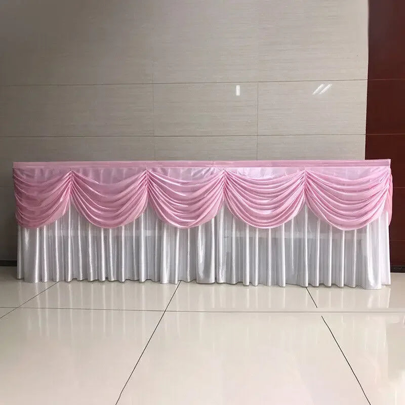 3/6M Wedding Backdrop Curtain Swag Ice Silk Fabric Wedding Decoration Table Skirts Party Banquet Backdrop Long Tablecloth New