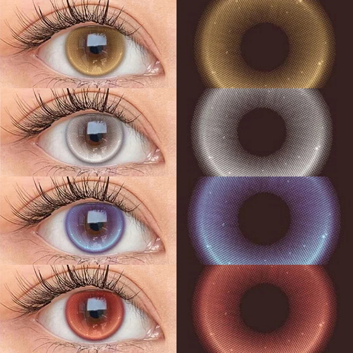 Monaco Brown Prescription Colored Contact Lenses 14.2mm Multichrome Natural Soft Lens Daily Eyewear
