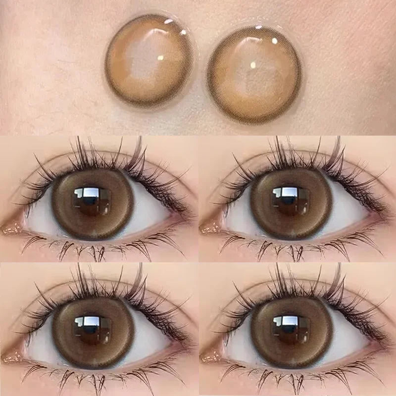 1 Pair Korean Lenses Contact Lenses for Eyes Natural Lenses Brown Beauty Pupils Soft Lens Makeup Fast Shipping