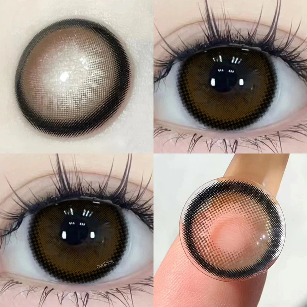 1 Pair Purple Beauty Colored contact lenses For Eyes Halloween Makeup Lens Pupils Fashion Big Eye Lenses Myopia Lenses