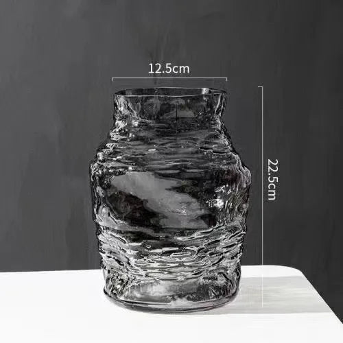 Glass Vase Irregular Lines of Folds Floral Arrangement Accessories Hydroponics Terrarium Home Decoration