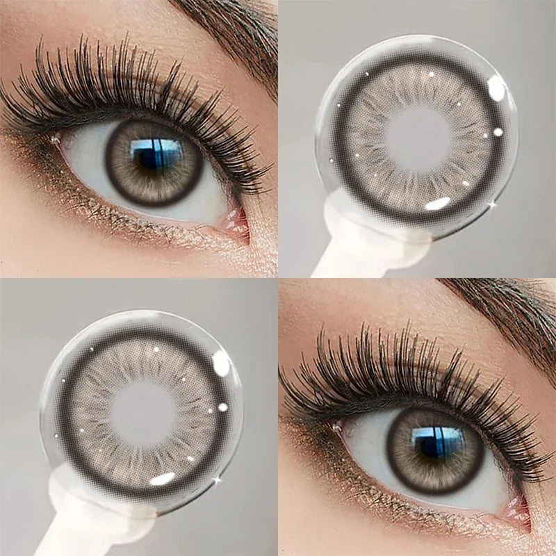 1Pair Natural Grey Pupils Contact Lenses With Prescription Brown Contacts Lenses Makeup Beauty Contacts  for Party