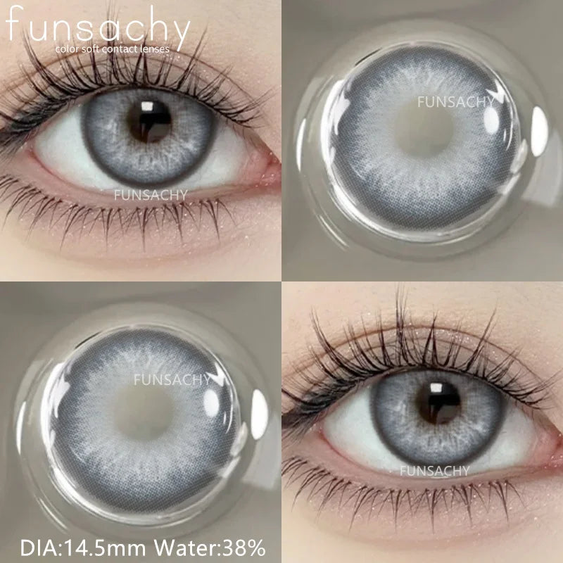 1pair Natural Color Contact Lenses for Eyes Blue Eye Lens Gray Lenses Fashion Korean Beauty Pupils Yearly Makeup Lens