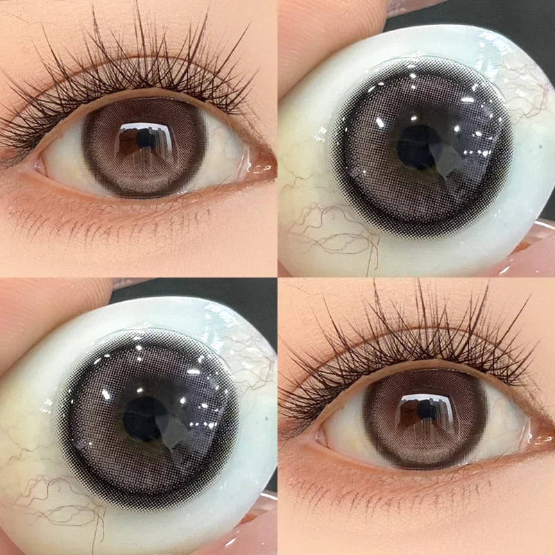 1 Pair Brown Eye Lenses Korean Natural Lenses Color Contact Lenses Eyes with Degree Black Beautiful Pupil Fast Shipping