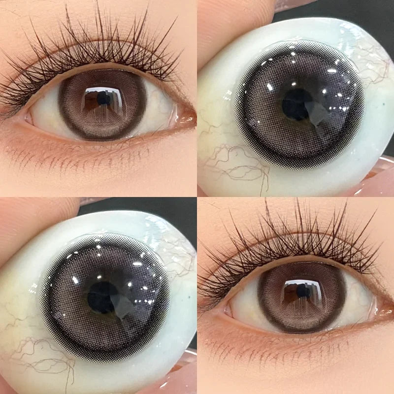 1 Pair Brown Eye Lenses Korean Natural Color Contact Lenses with Degree Black Orange Beautiful Pupil Fast Shipping