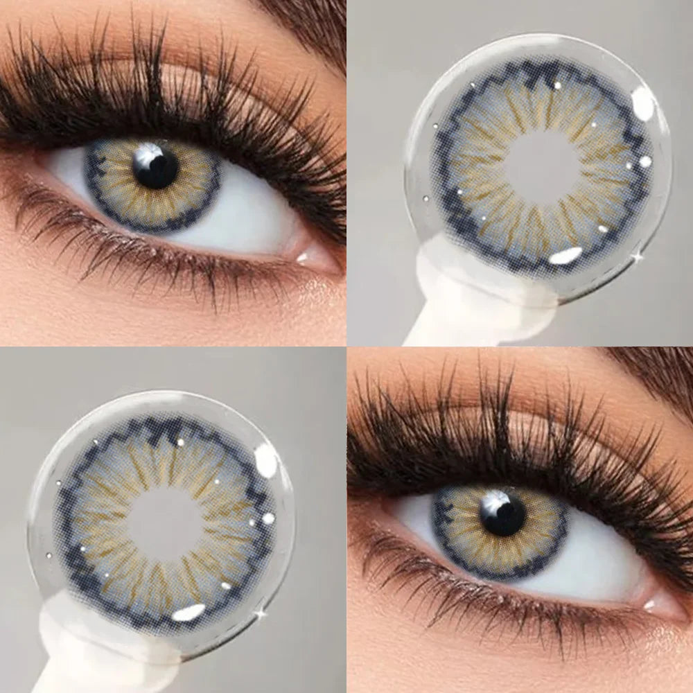 2PCS 1Year Contact Lenses for Eyes Natural Beauty Pupils Eyes Lenses Korean Brown Contacts Fashion Green Pupil Lenses