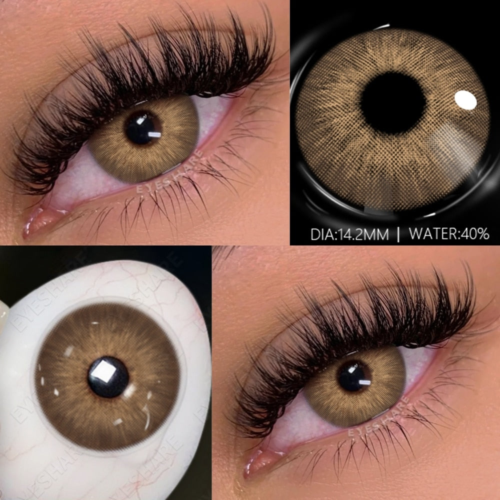 1Pair Brown Eye Lenses Color Contact Lenses for Eyes Lenses with Diopter Myopia Eyes Contacts Lens Fashion Gray Lenses