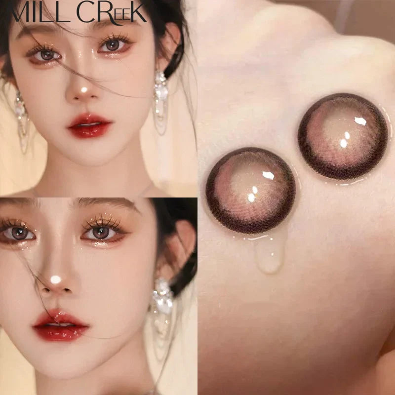 Two Large Black Eye Color Contact Lenses Prescription with Diopter Lenses with Eye Contact Lenses Student Animation Natural