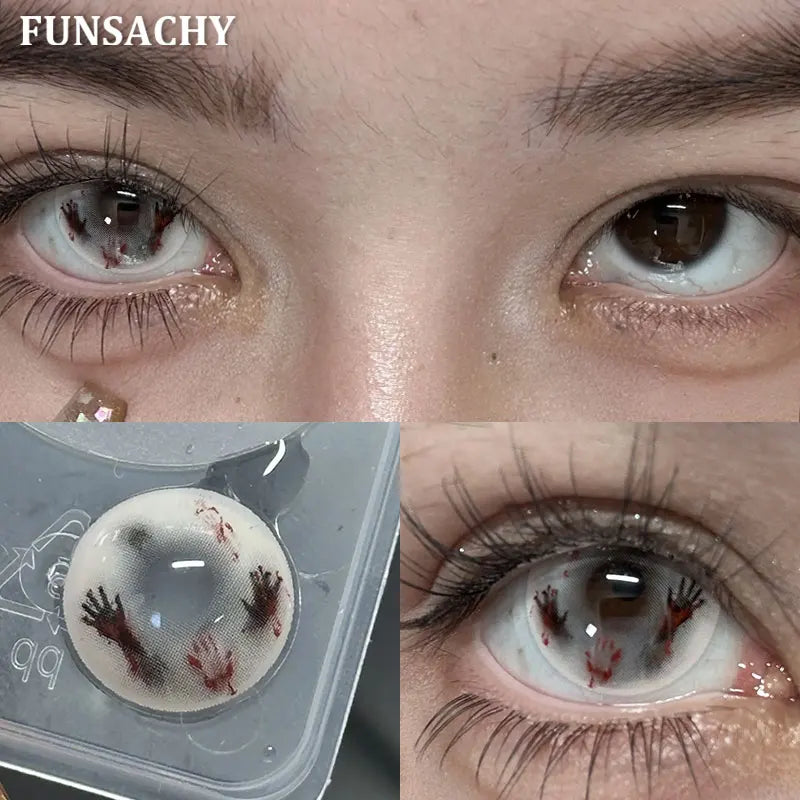 2PCS New Cosplay Colored Contact Lenses Halloween Contact Lenses Role Playing Beauty Makeup Products Enlarge Eyes Lens