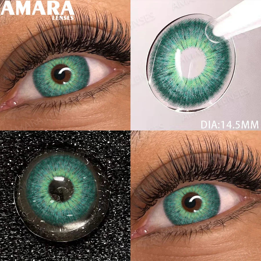 1 Pair soft Lenses Colored Contact Beauty Colored Pupils Green Contact Lenses Natural Look Lenses Women Brown Pupils