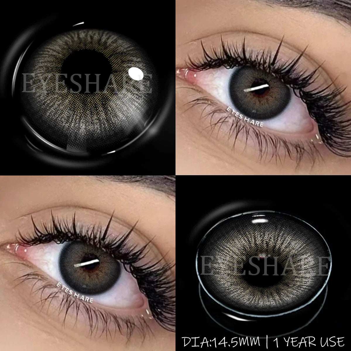 Yearly Use black Color Contact Lenses Cosmetic Natural Contact Lenses Soft Eye Lenses Beauty Pupils 1 Pair 14.2mm