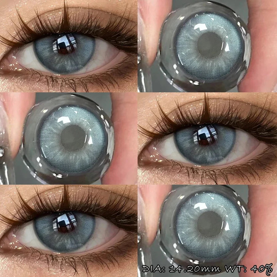 1 Pair Blue Colored Contact Lenses Natural Pupils Eyes Soft lenses Soft Contacts 14.20mm