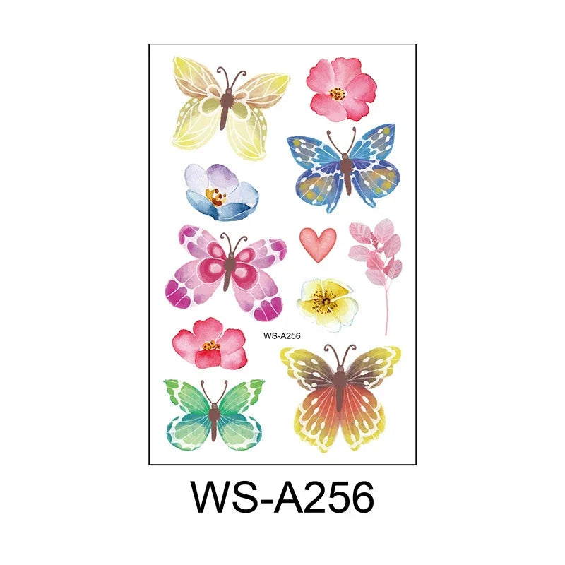 Butterfly Skin Tattoo Sticker False Tattoo Temporary Body Arm Face Makeup Tattoo Removable Butterfly Pattern Sticker for Childre