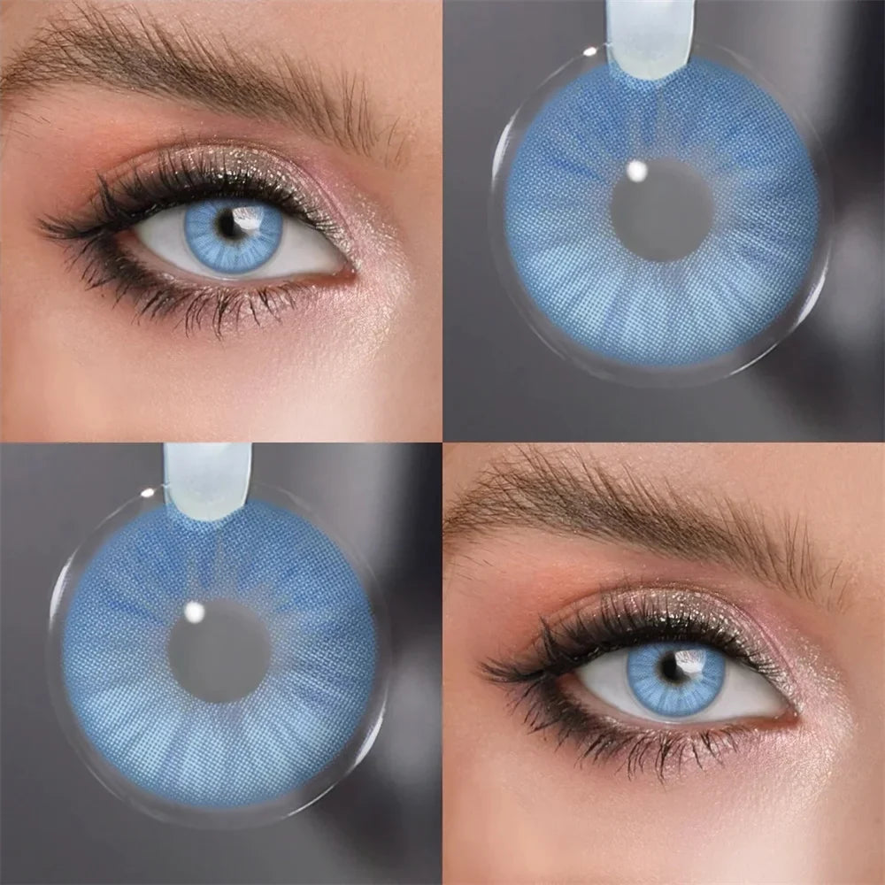 Contacts Colored Contact Lenses Lens Cosmetic Natural Brown 2Pcs 12 Months 1 Year Yearly Use