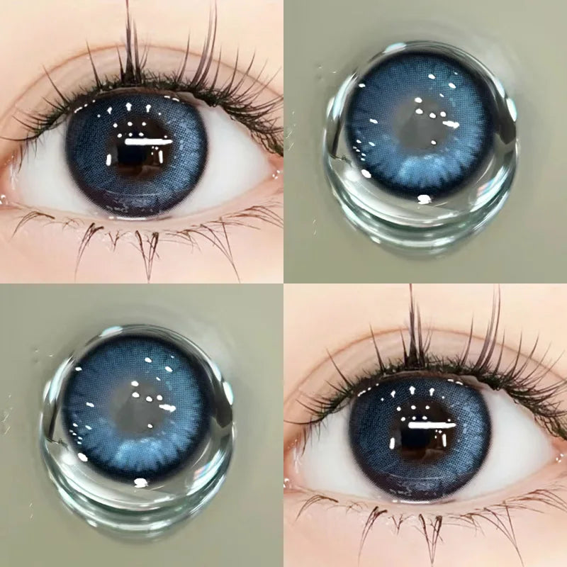 2pcs Korea Nature Fashion Colored Contact Lenses with Myopia Diopter Eyes Blue Eye Lenses Beauty Pupil New Fast Shipp