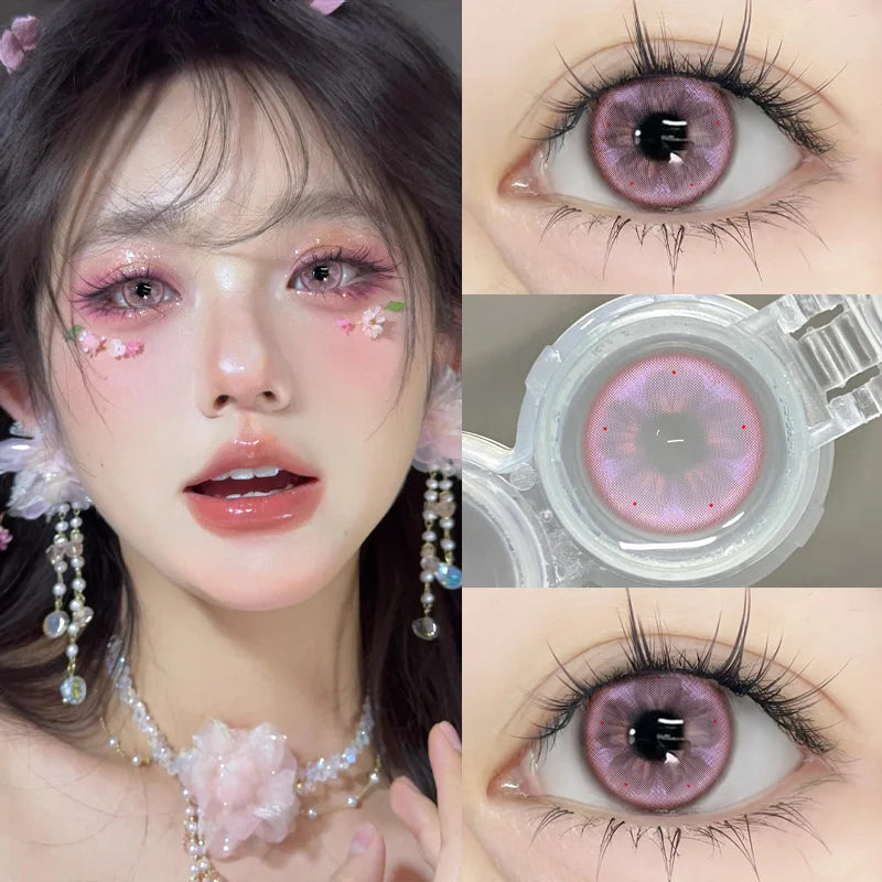1Pair Colored Contact Lenses Cosplay Red Blue Purple Green Brown Grey Anime Lenses Halloween Beauty Cosmetic for Eye