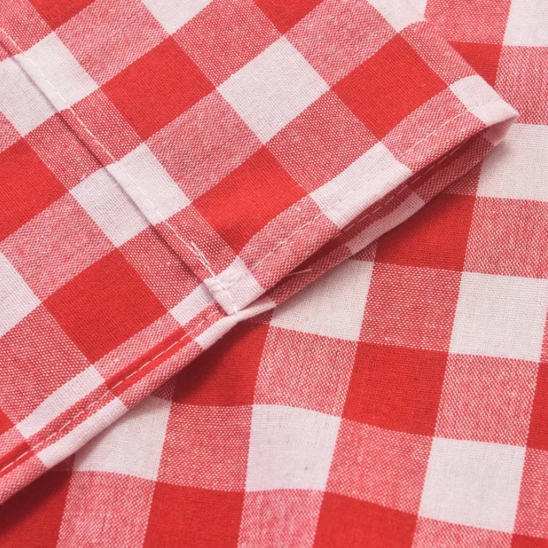 Window Valance Green Red Plaid Christmas Style Short Curtain Partition Curtain Linen with Lace Kitchen Coffee Shade Valances