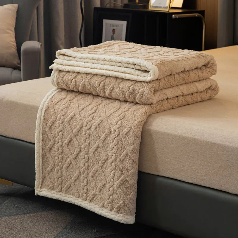 Plaid Bed Blanket Children Adults Warm Winter Blankets Soft Bedspread Fleece Throw Sofa Cover Fluffy Sheets Blankets For Beds