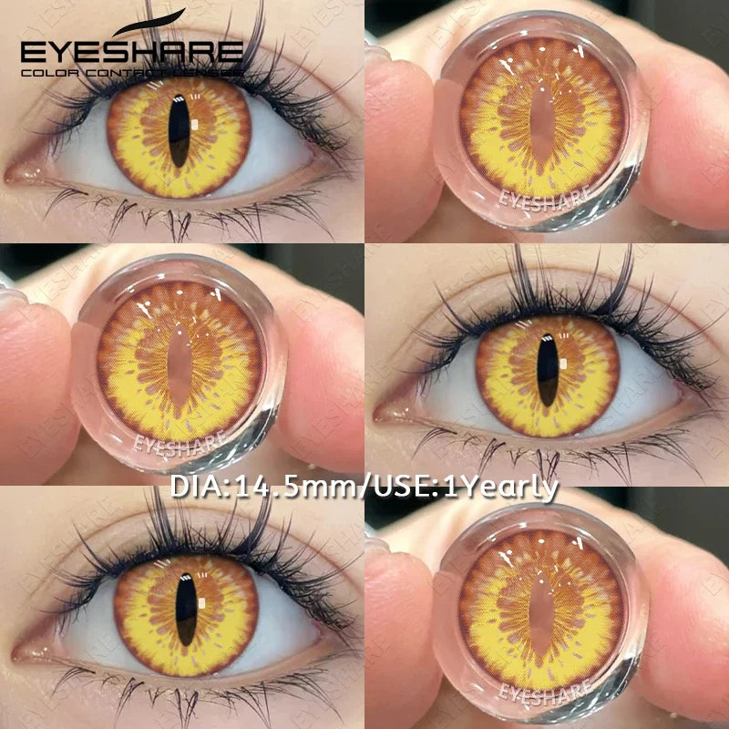 2pcs Cosplay Colored Contact Lenses Anime Cateye White Eye Lenses Halloween Red Makeup Lens Green Color Eyes Contact