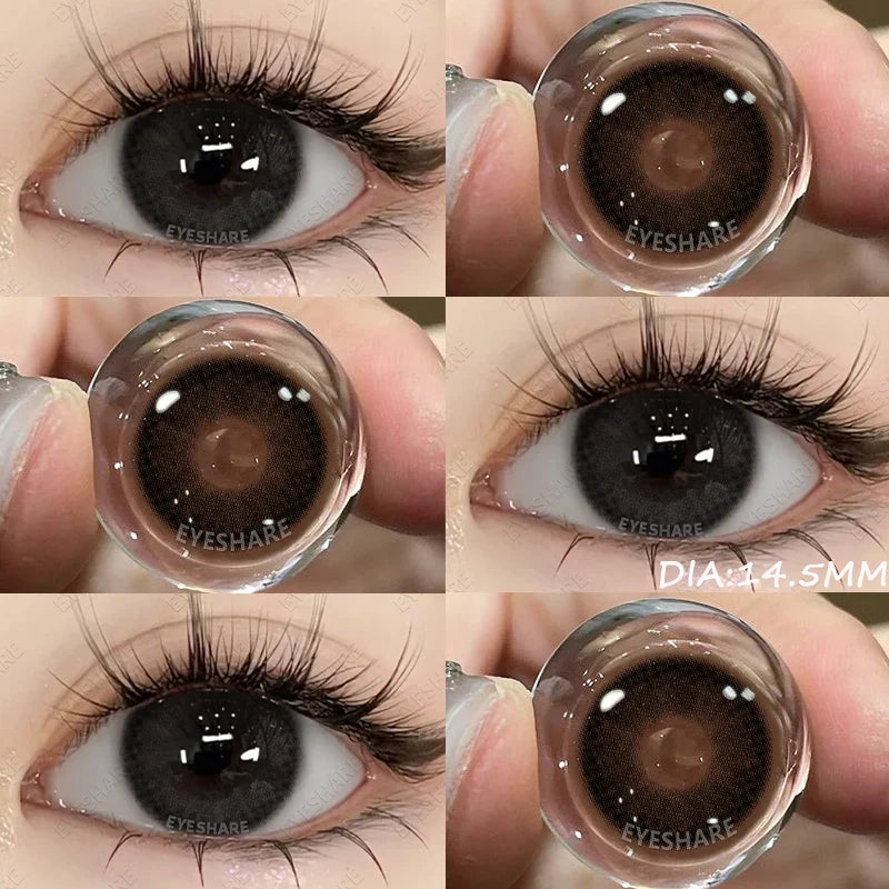 1 Pair 14.5MM Large Diameter Color Contact Lenses Big Eyes Black Contacts For Eyes Brown Lenses Cosmetic Contact Lenses