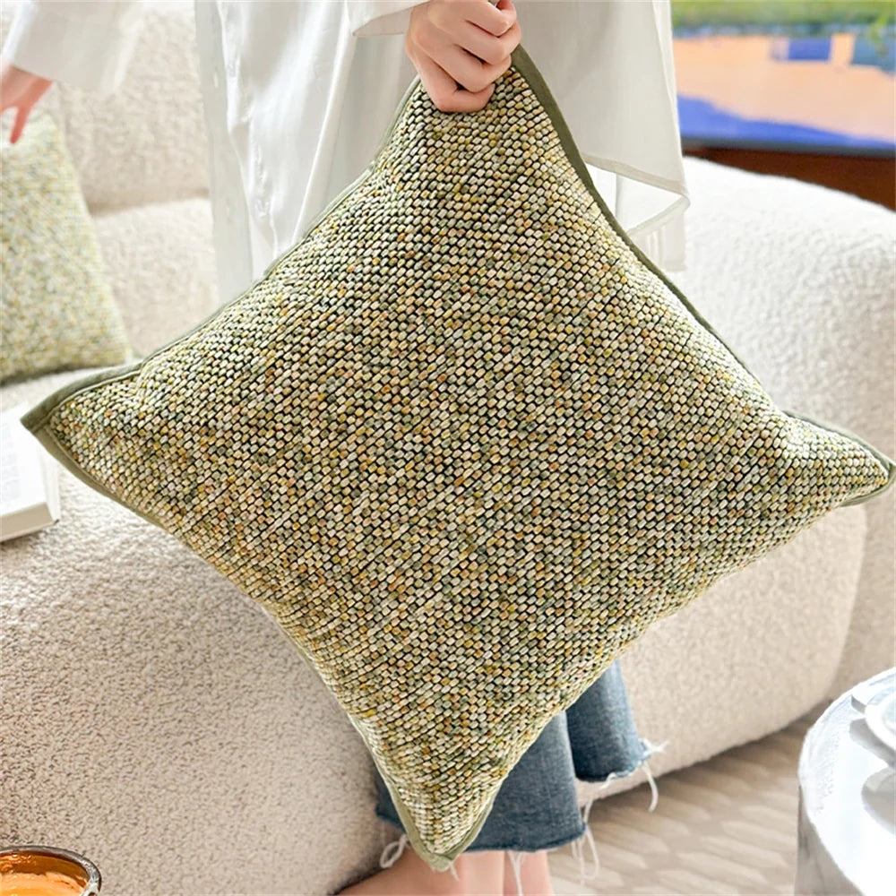 Korean Style Romantic Pillows For Home Decor Living Rooms Sofas Cushions Chenille Jacquard Waist Pillows Backrests Pillowcases