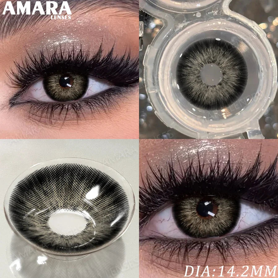 1 Pair Fashion Color Contact Lenses for Eyes Brown Lenses Colorcon Blue Lenses Yearly Beautiful Grey Eye Pupils Lens