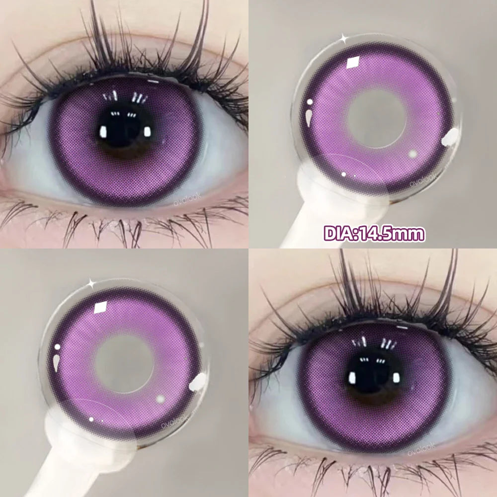 1 Pair Myopia Prescription Colored Contact Lenses Fashion Lens Beauty Pupils Blue Eye Color Lenses Purple Eye Lenses