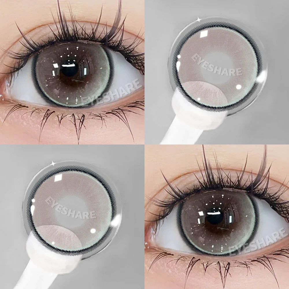 2pcs Blue Color Contact Lenses Natural Gray Eye Lens Beautiful Pupils Yearly Fashion Brown Softlens Cosmetics