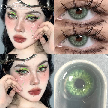 2Pcs Colored Contact Lenses for Eyes Natural Blue Eyes Lenses Gray Pupils High Quality Green Contacts Yearly Disposable