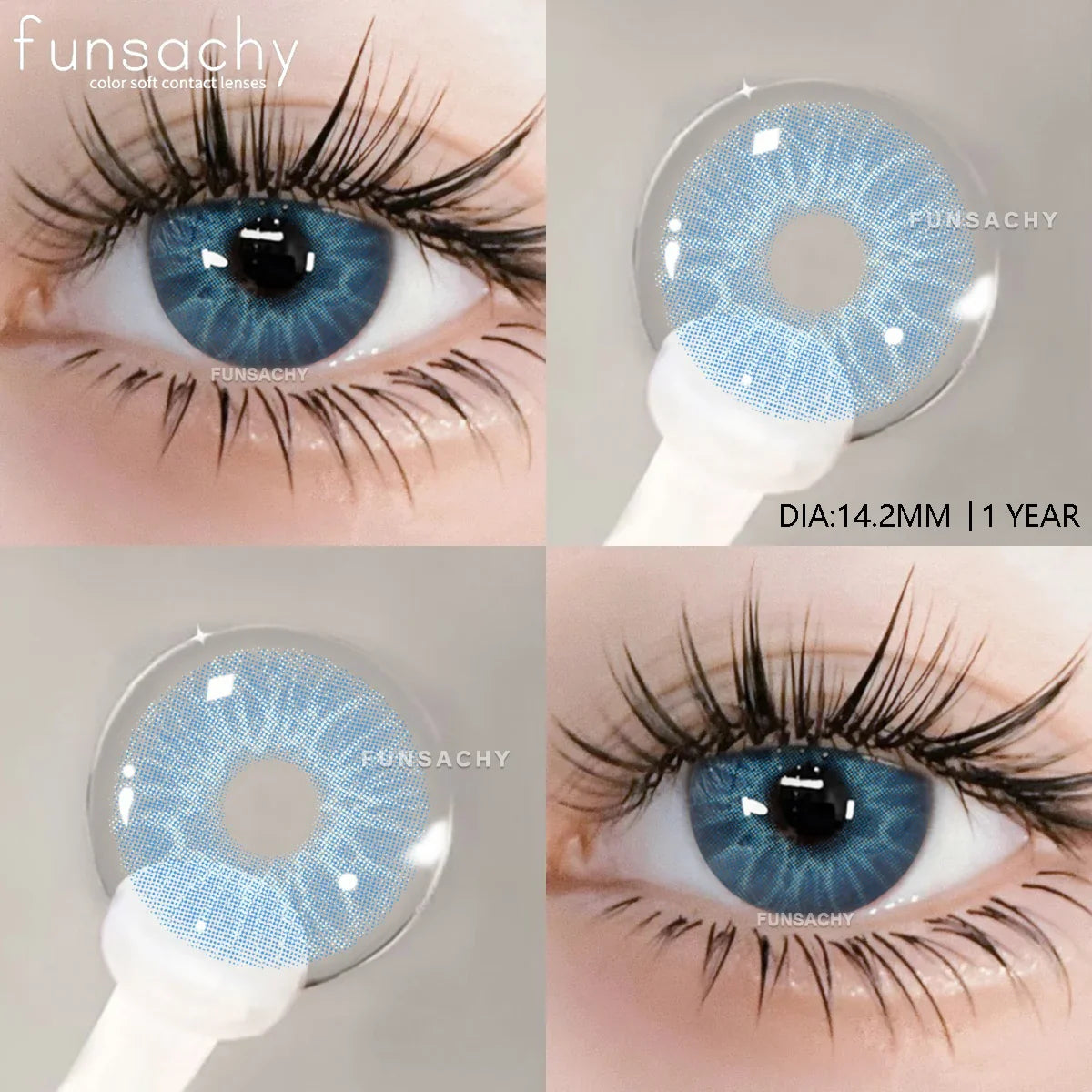 1 pair Colorcon Contact Lenses for Eyes Black Lenses Beautiful Cosmetic Pupil Blue Lenses Big Eyes Contacts Lens Yearly