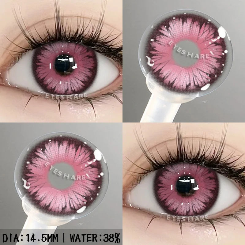 1 Pair Purple Lenses for Eyes Color Contacts Lens Anime Pink Lenses Blue Pupils for Eyes Y2K Lenses for Natural Eyes