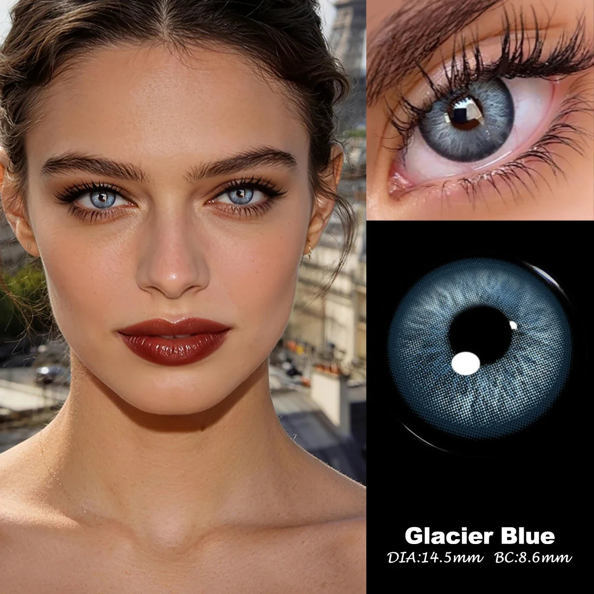 14.5mm Half Year Colored Contact Lenses Natural Earth Tone Hydrating Soft Lenses for Daily Look Eye Beauty