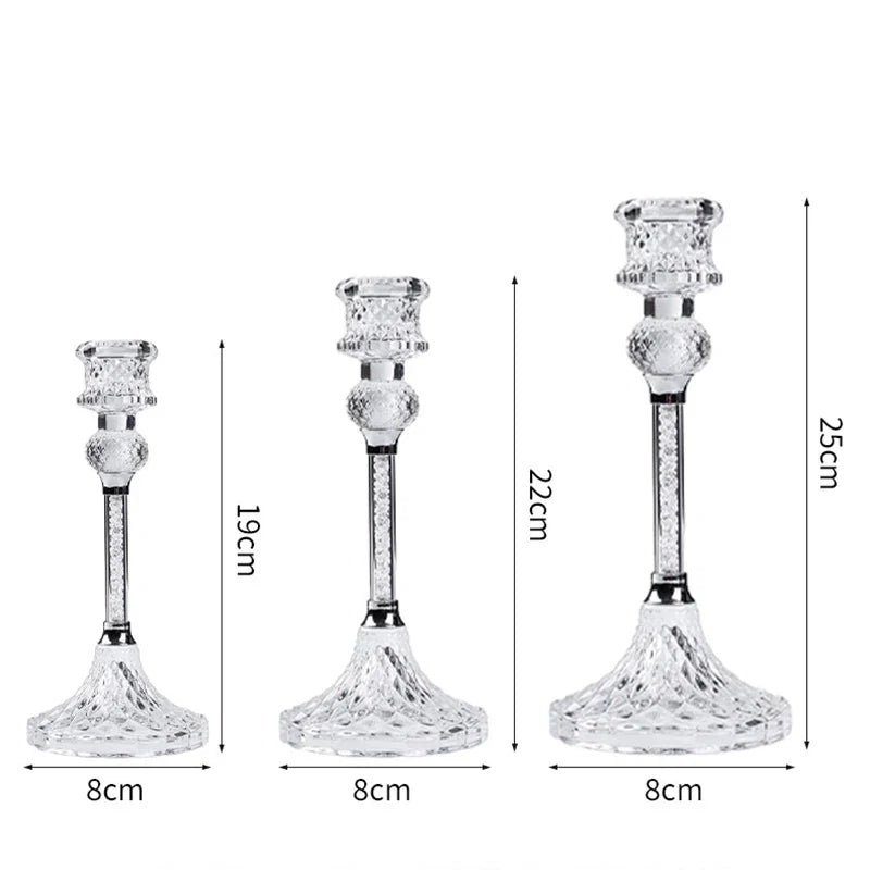 Glass Candle Holders For Wedding Christmas Festival Centerpiece Dinning Table Romantic Decoration Hotel Bar Home Candlestick